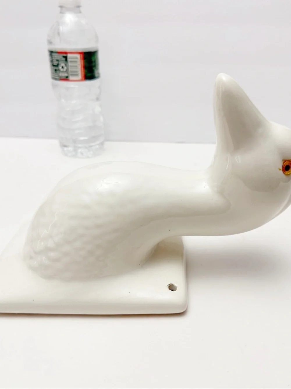 Vintage White Ceramic Duck Head Wall Mount Hook Apron Towel Holder